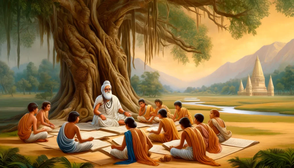 Ancient_Hindu_education_system_traditional_Indian_setting_Gurukul_open-air_schooi